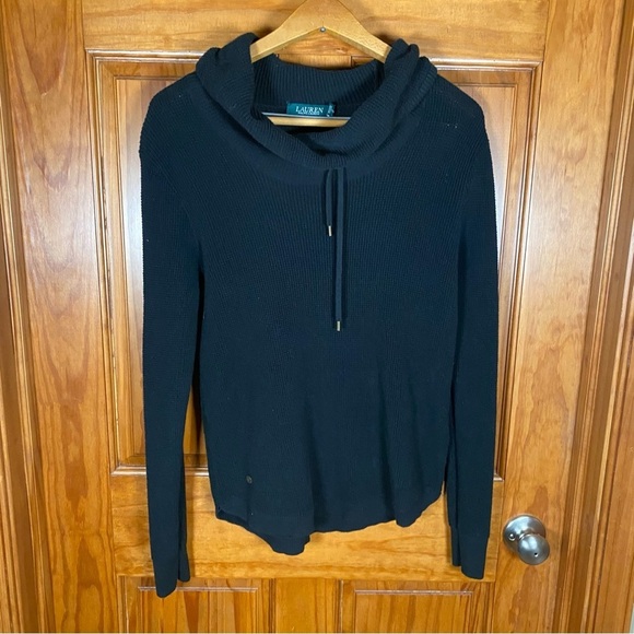 Lauren Ralph Lauren Sweaters - Lauren Ralph Lauren Thermal Knit Sweater Cowl Neck with Drawstring